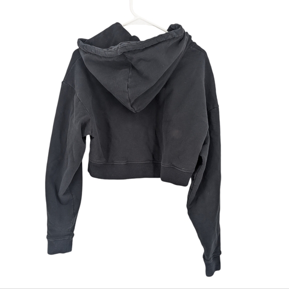 Be A Good Person Crop Full Zip Hoodie Black Size Large Casual Lounge Athletic - Picture 2 of 11